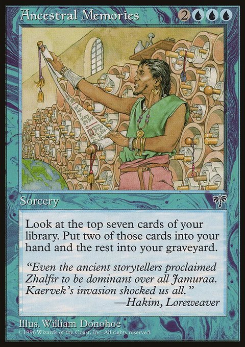 Ancestral Memories, Mirage #52, Magic: The Gathering card
