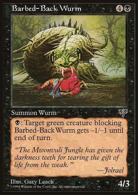 Barbed-Back Wurm, Mirage #105, Magic: The Gathering card