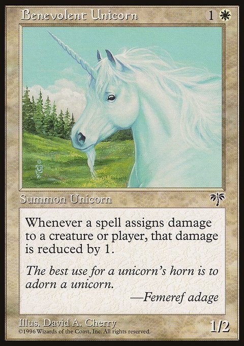 Benevolent Unicorn, Mirage #4, Magic: The Gathering card