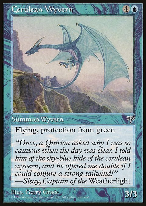 Cerulean Wyvern, Mirage #57, Magic: The Gathering card