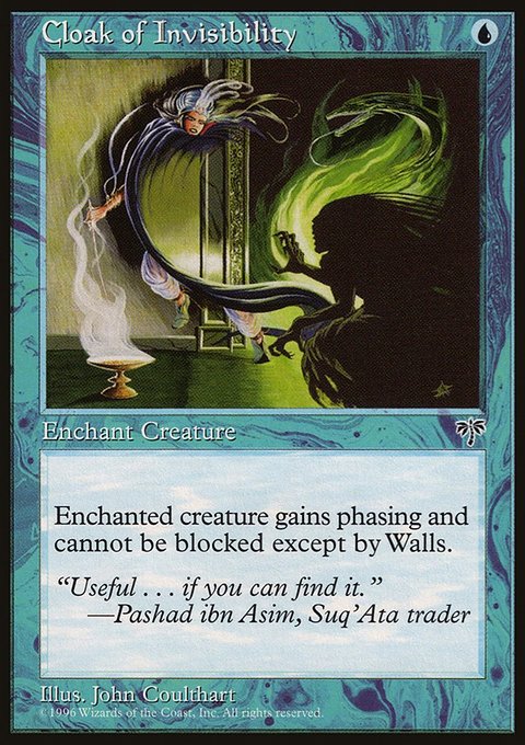 Cloak of Invisibility, Mirage #58, Magic: The Gathering card
