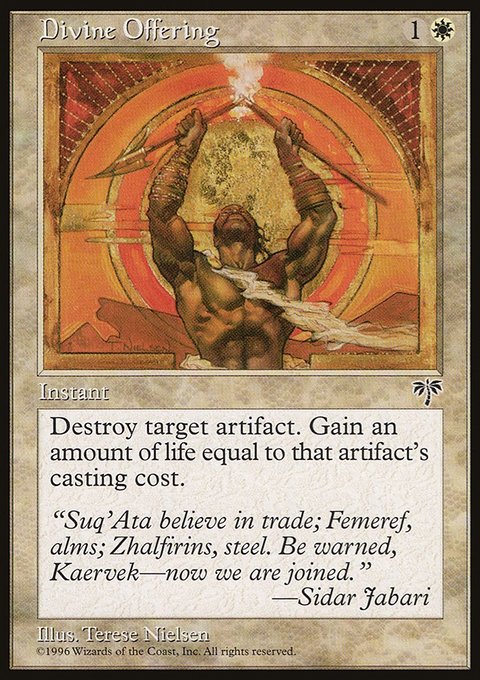 Divine Offering, Mirage #11, Magic: The Gathering card