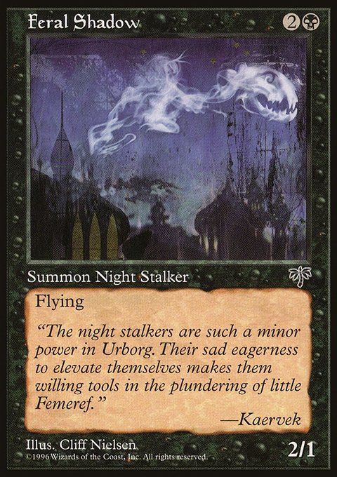 Feral Shadow, Mirage #122, Magic: The Gathering card