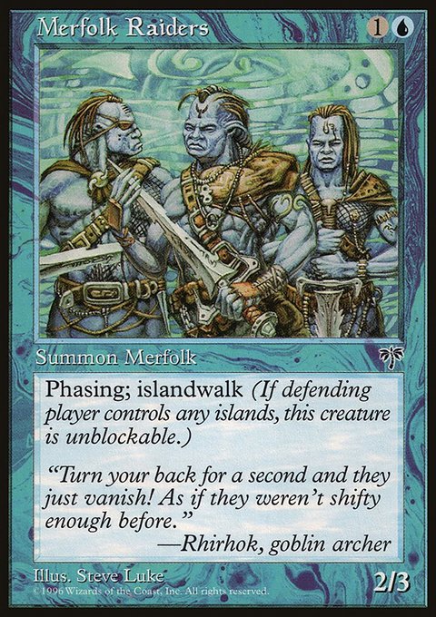 Merfolk Raiders, Mirage #75, Magic: The Gathering card