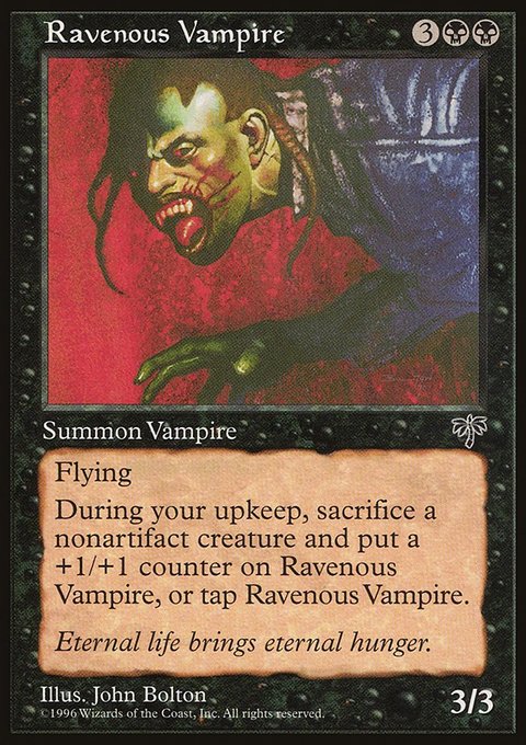 Ravenous Vampire, Mirage #136, Magic: The Gathering card