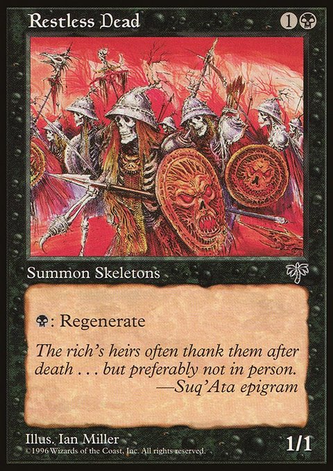 Restless Dead, Mirage #138, Magic: The Gathering card