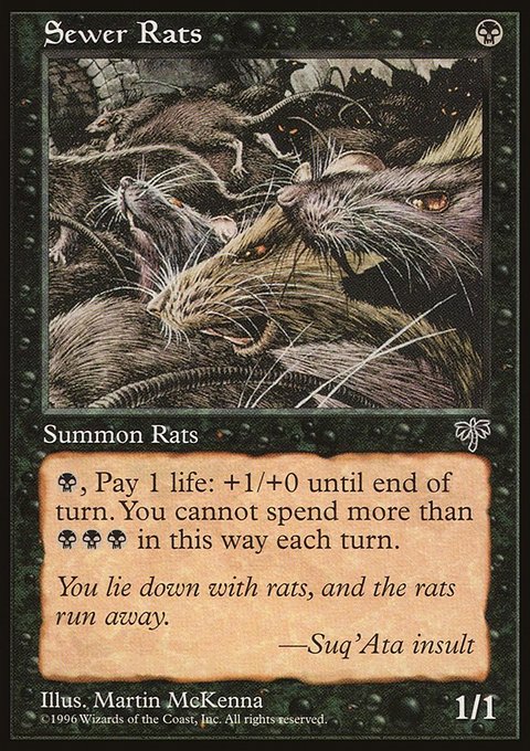 Sewer Rats, Mirage #139, Magic: The Gathering card