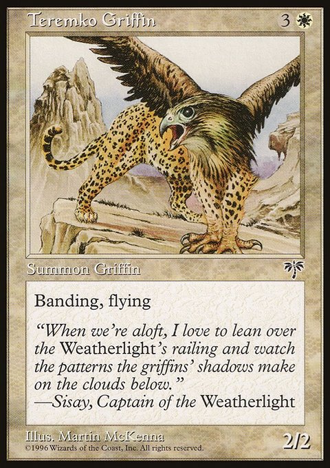 Teremko Griffin, Mirage #43, Magic: The Gathering card