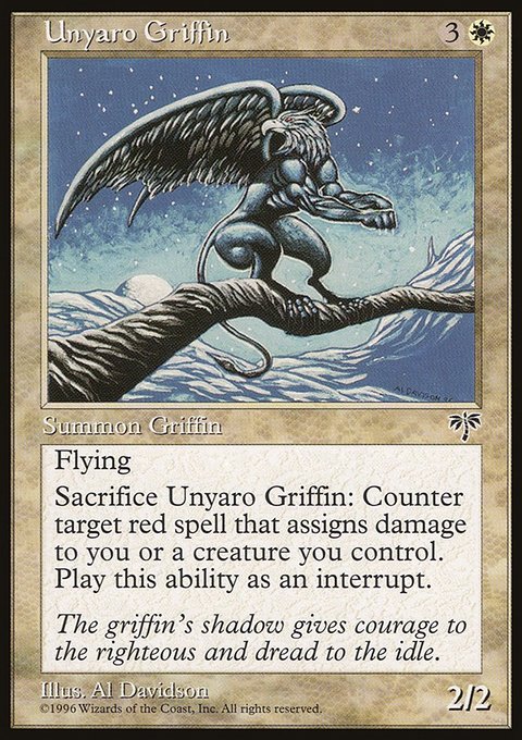 Unyaro Griffin, Mirage #44, Magic: The Gathering card
