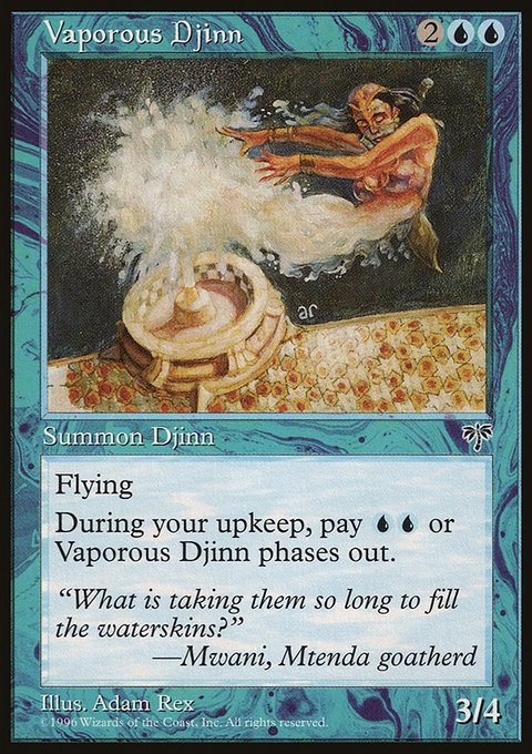 Vaporous Djinn, Mirage #101, Magic: The Gathering card