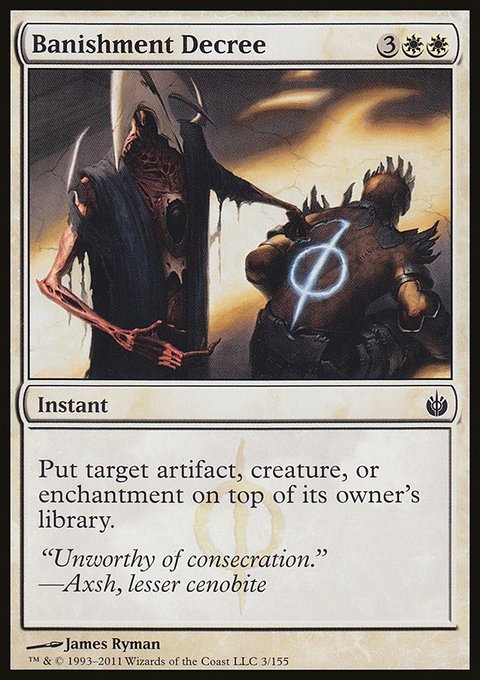 Banishment Decree, Mirrodin Besieged #3, Magic: The Gathering card