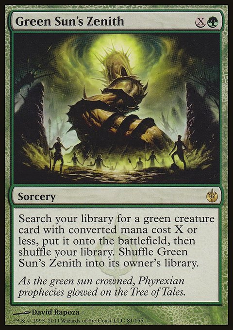 Green Sun's Zenith, Mirrodin Besieged #81, Magic: The Gathering card