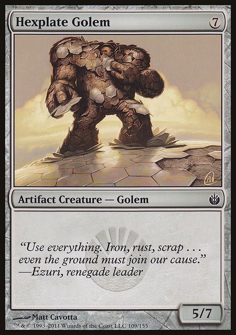 Hexplate Golem, Mirrodin Besieged #109, Magic: The Gathering card