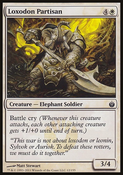 Loxodon Partisan, Mirrodin Besieged #12, Magic: The Gathering card