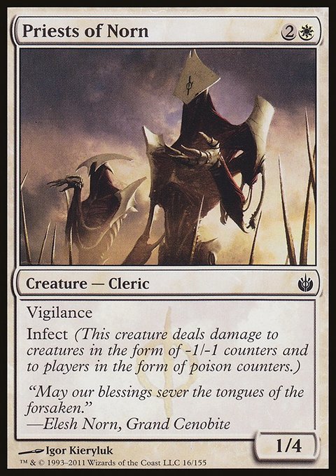 Priests of Norn, Mirrodin Besieged #16, Magic: The Gathering card