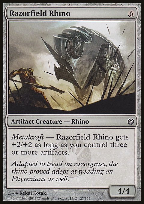 Razorfield Rhino, Mirrodin Besieged #127, Magic: The Gathering card