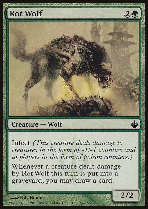 Rot Wolf, Mirrodin Besieged #90, Magic: The Gathering card