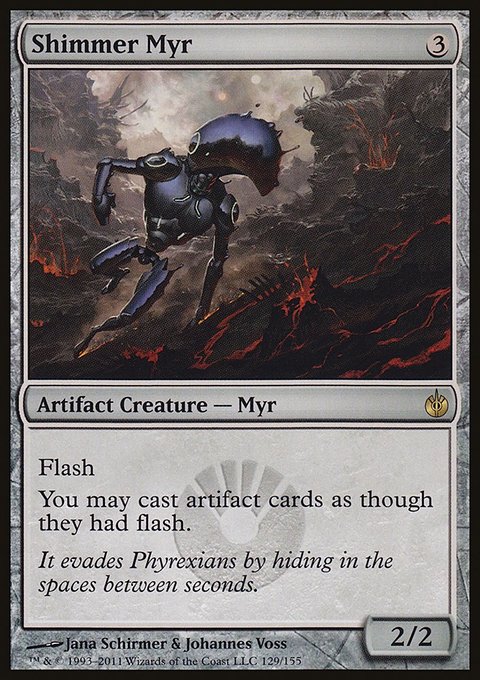 Shimmer Myr, Mirrodin Besieged #129, Magic: The Gathering card