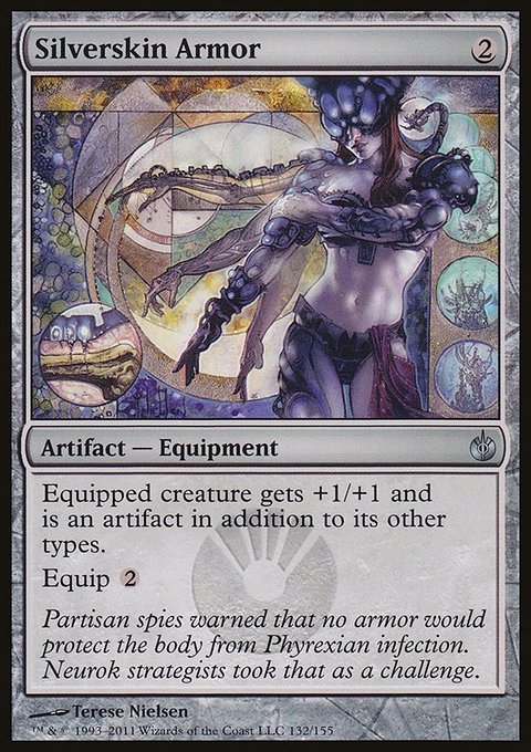 Silverskin Armor, Mirrodin Besieged #132, Magic: The Gathering card