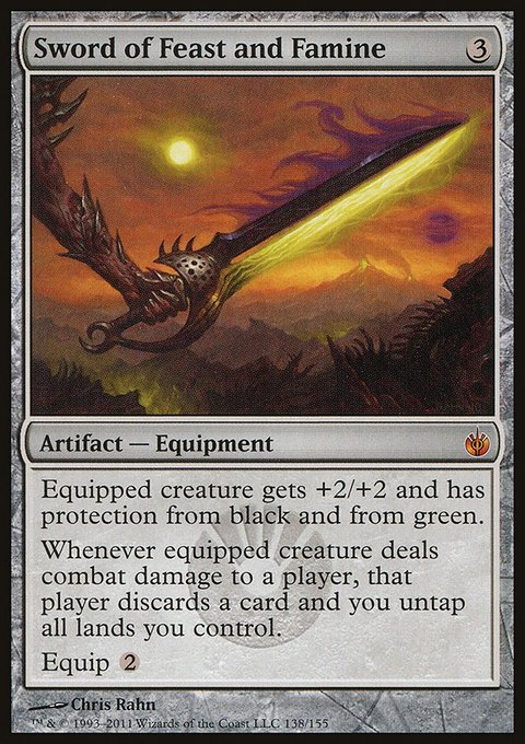 Sword of Feast and Famine, Mirrodin Besieged #138, Magic: The Gathering card