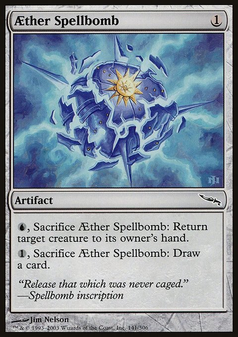 Aether Spellbomb, Mirrodin #141, Magic: The Gathering card