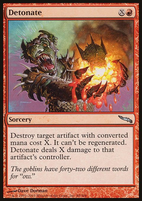Detonate, Mirrodin #88, Magic: The Gathering card