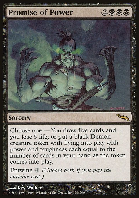 Promise of Power, Mirrodin #74, Magic: The Gathering card