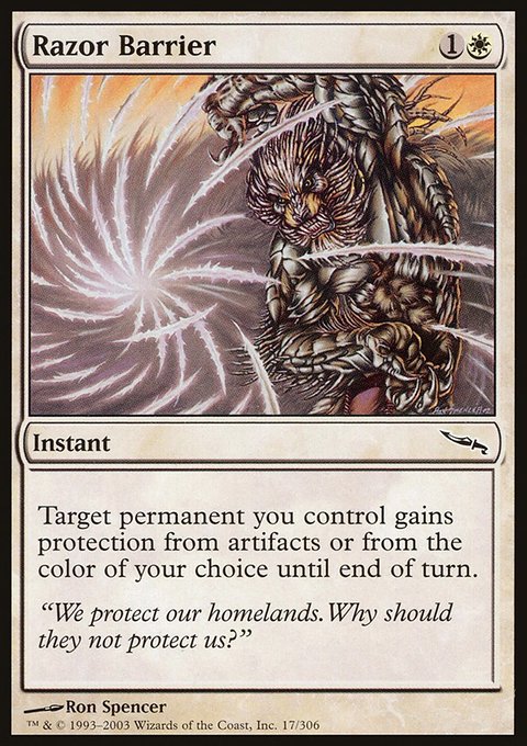 Razor Barrier, Mirrodin #17, Magic: The Gathering card
