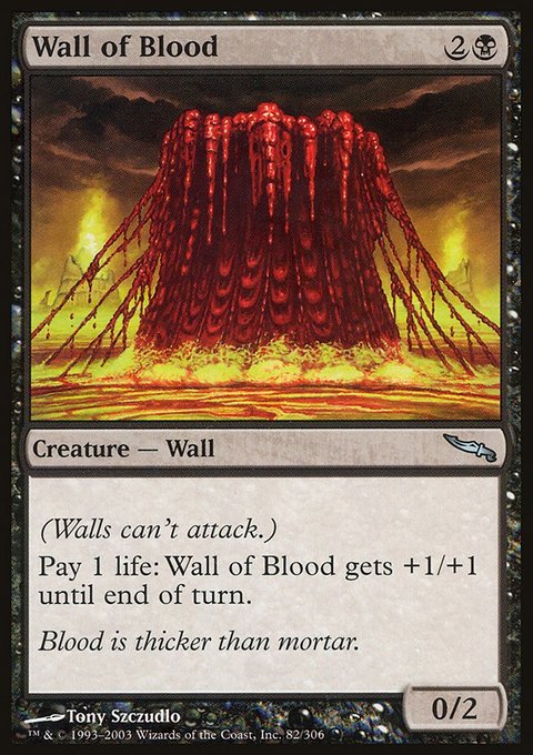 Wall of Blood, Mirrodin #82, Magic: The Gathering card