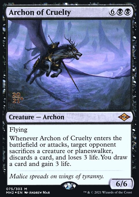 Archon of Cruelty, Modern Horizons 2 Promos #75s, Magic: The Gathering card