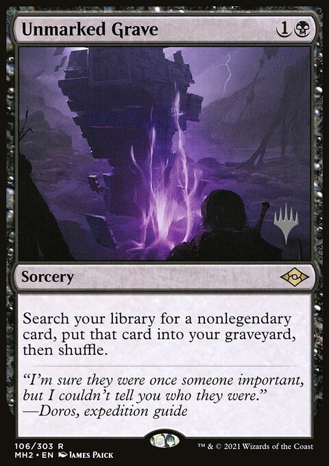 Unmarked Grave, Modern Horizons 2 Promos #106p, Magic: The Gathering card