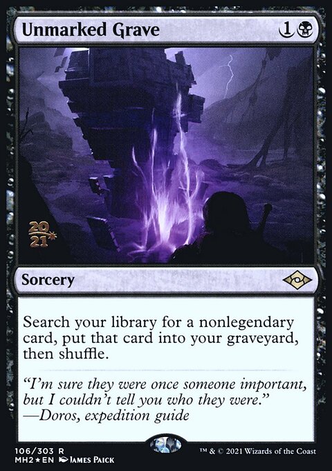 Unmarked Grave, Modern Horizons 2 Promos #106s, Magic: The Gathering card