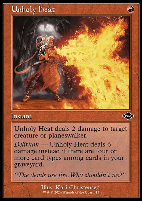 Unholy Heat, Modern Horizons 2 Timeshifts #13, Magic: The Gathering card