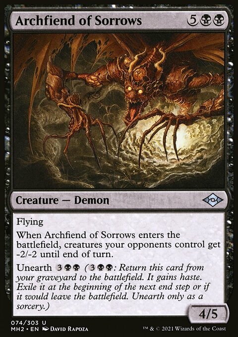 Archfiend of Sorrows, Modern Horizons 2 #74, Magic: The Gathering card