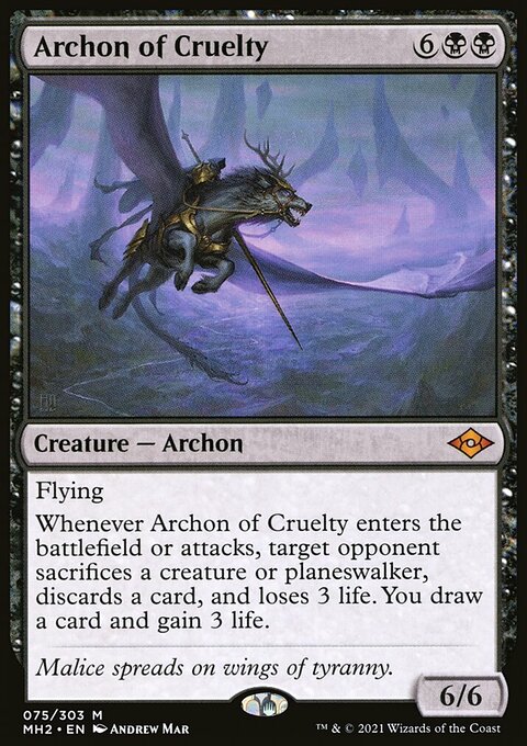 Archon of Cruelty, Modern Horizons 2 #75, Magic: The Gathering card