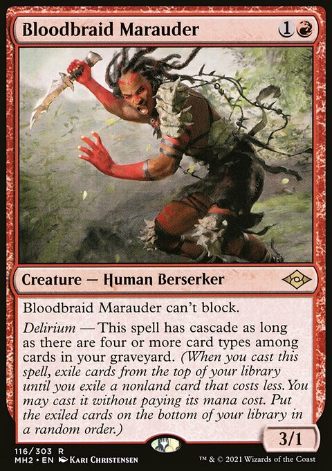 Bloodbraid Marauder, Modern Horizons 2 #116, Magic: The Gathering card