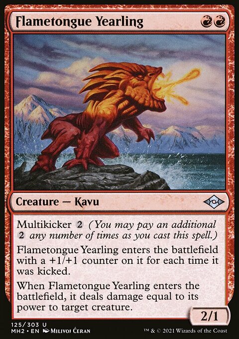 Flametongue Yearling, Modern Horizons 2 #125, Magic: The Gathering card