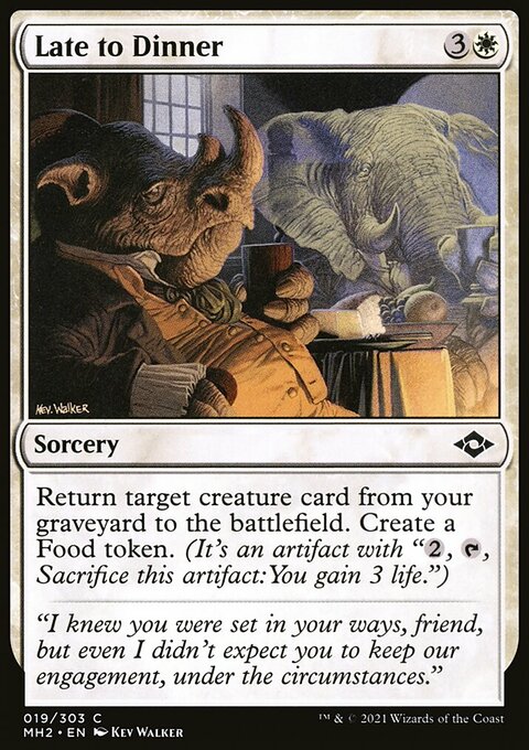Late to Dinner, Modern Horizons 2 #19, Magic: The Gathering card