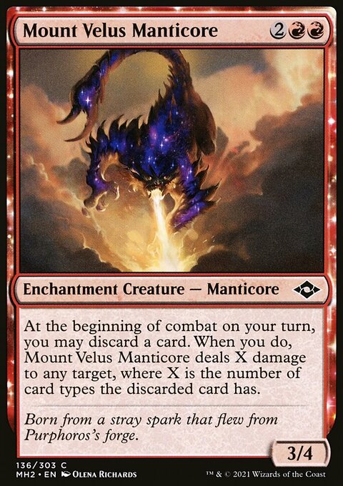 Mount Velus Manticore, Modern Horizons 2 #136, Magic: The Gathering card