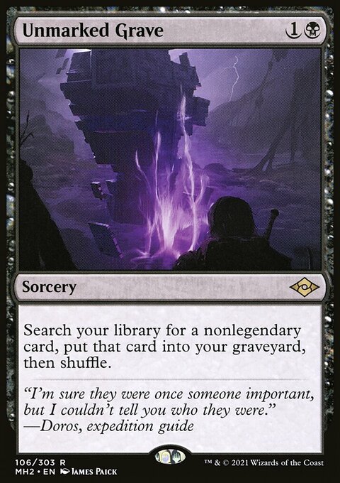 Unmarked Grave, Modern Horizons 2 #106, Magic: The Gathering card