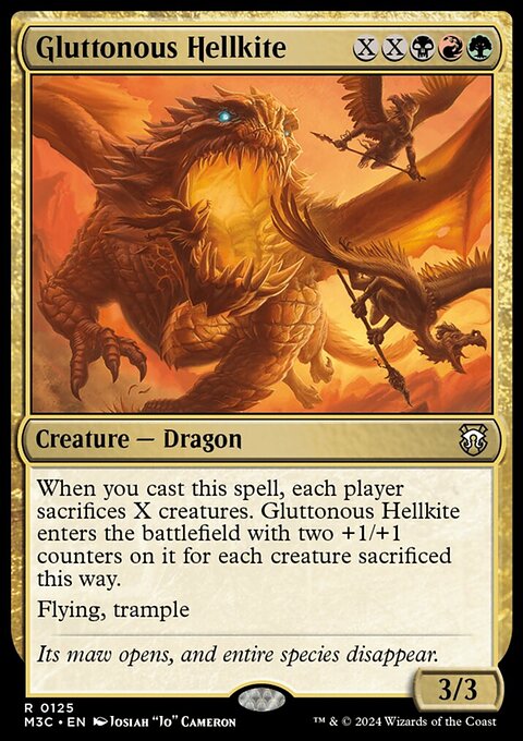 Gluttonous Hellkite, Modern Horizons 3 Commander #125, Magic: The Gathering card