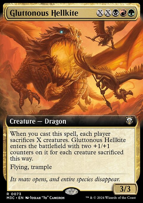 Gluttonous Hellkite, Modern Horizons 3 Commander #73, Magic: The Gathering card