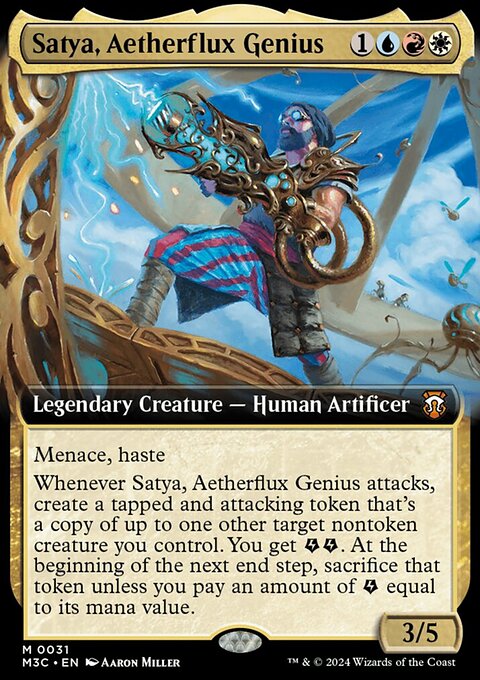 Satya, Aetherflux Genius, Modern Horizons 3 Commander #31, Magic: The Gathering card
