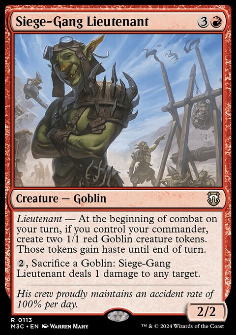 Siege-Gang Lieutenant, Modern Horizons 3 Commander #113, Magic: The Gathering card