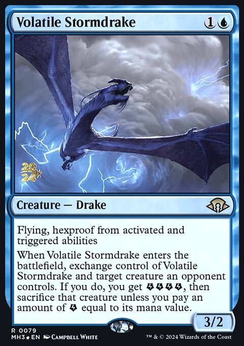 Volatile Stormdrake, Modern Horizons 3 Promos #79s, Magic: The Gathering card
