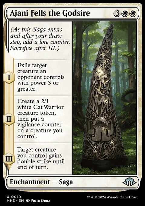 Ajani Fells the Godsire, Modern Horizons 3 #19, Magic: The Gathering card