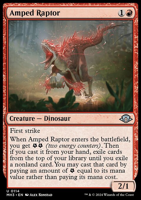 Amped Raptor, Modern Horizons 3 #114, Magic: The Gathering card