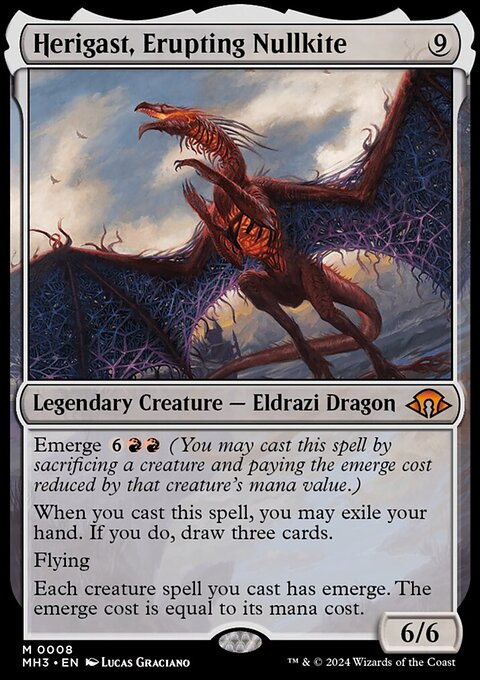 Herigast, Erupting Nullkite, Modern Horizons 3 #8, Magic: The Gathering card