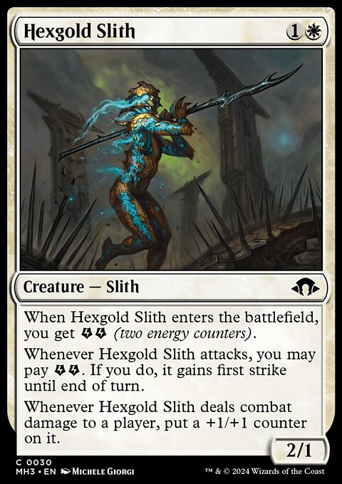 Hexgold Slith, Modern Horizons 3 #30, Magic: The Gathering card