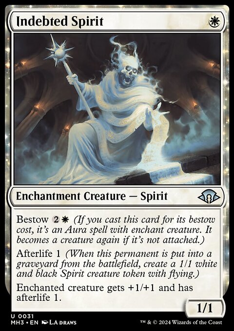 Indebted Spirit, Modern Horizons 3 #31, Magic: The Gathering card